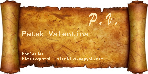 Patak Valentina névjegykártya